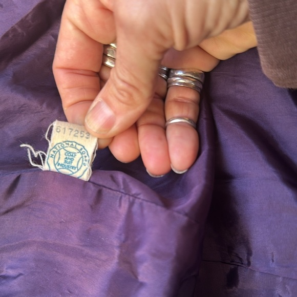 VINTAGE Kapmoor NY ILGWU union tag blue wool Swing coat ornate Asian buttons - Picture 5 of 16